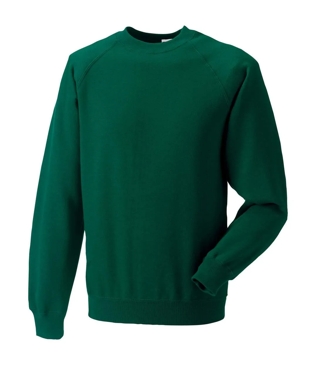 Mens spotshield raglan sweatshirt bottle green Russell